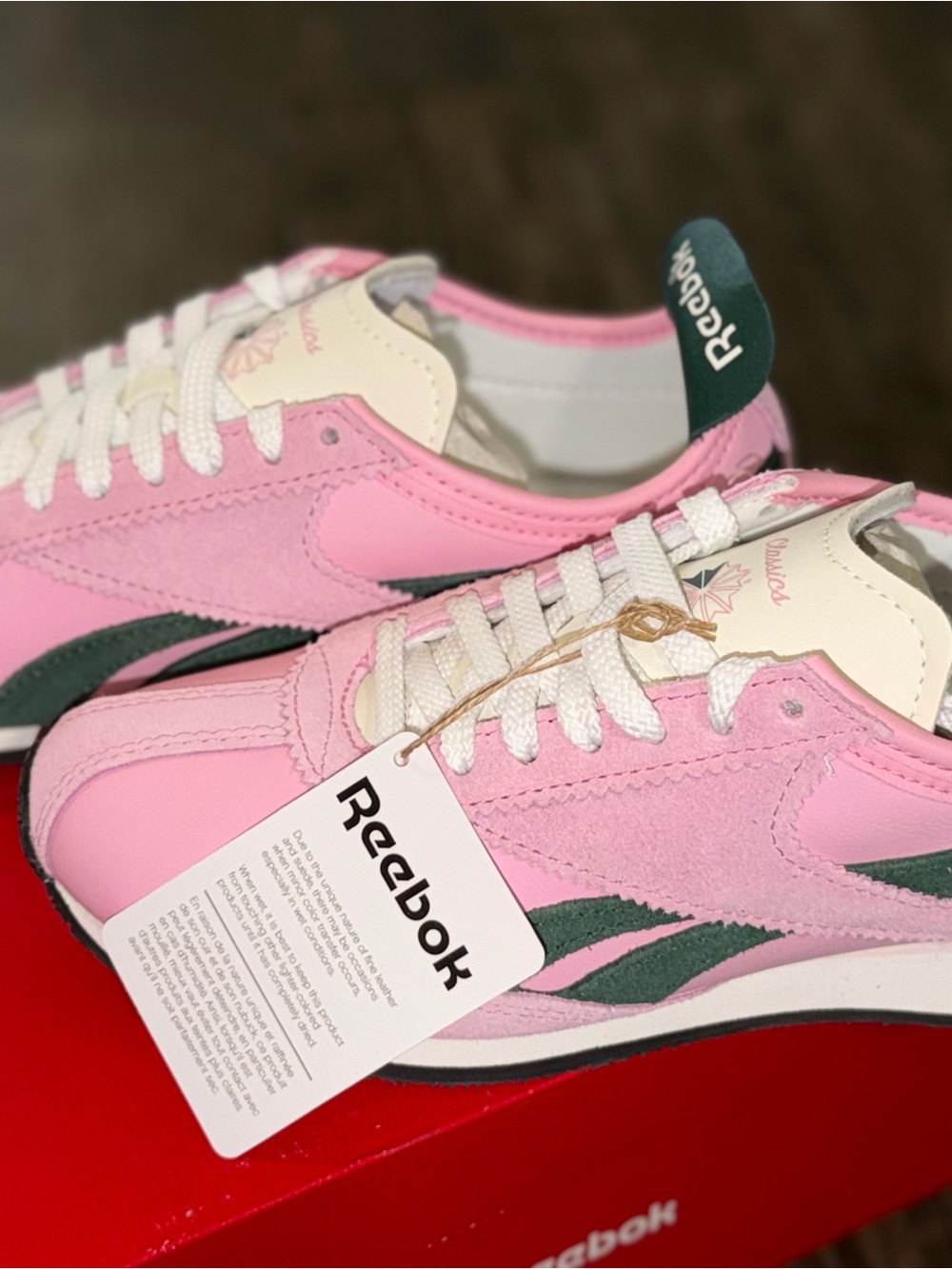 Reebok Women's Pink Classic Leather-Style Sneakers